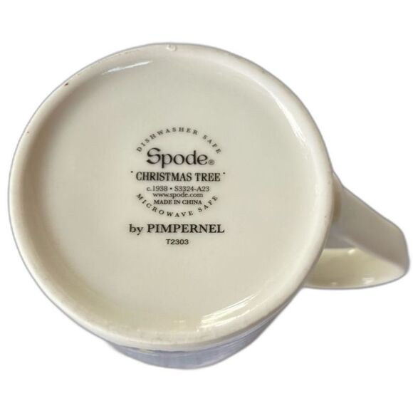 SPODE Mug Tartan Christmas Tree White Red Green Cup 8 oz - Picture 7 of 9
